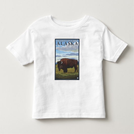 Bison-Szene - Copper River Becken, Alaska Kleinkind T-shirt (Vorderseite)