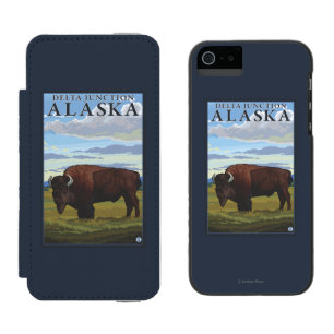 Bison-Szene - Deltakreuzung, Alaska Incipio Watson™ iPhone 5 Geldbörsen Hülle