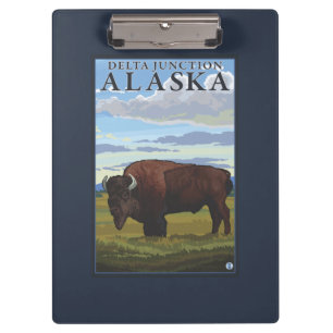 Bison-Szene - Deltakreuzung, Alaska Klemmbrett