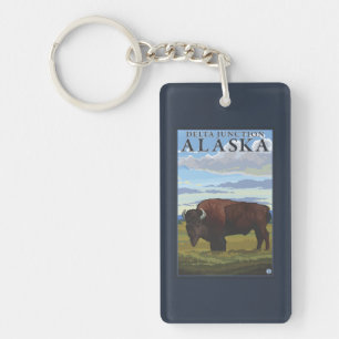Bison-Szene - Deltakreuzung, Alaska Schlüsselanhänger