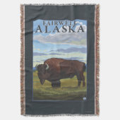 Bison-Szene - Fairwell, Alaska Decke (Vorderseite Vertikal)