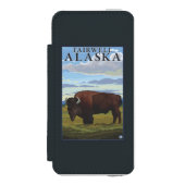 Bison-Szene - Fairwell, Alaska Incipio iPhone Geldbeutel-Hülle (Folio Vorderseite)