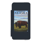 Bison-Szene - Fairwell, Alaska Incipio iPhone Geldbeutel-Hülle (Folio Vorderseite)