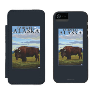 Bison-Szene - Fairwell, Alaska Incipio Watson™ iPhone 5 Geldbörsen Hülle