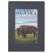 Bison-Szene - Fairwell, Alaska Klemmbrett (Rückseite)