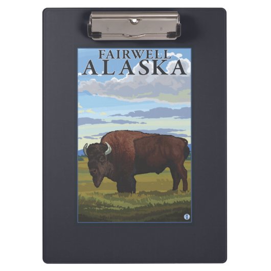 Bison-Szene - Fairwell, Alaska Klemmbrett (Vorderseite)