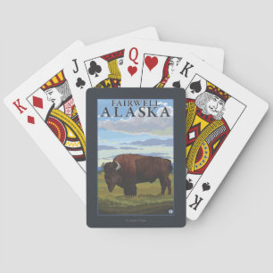 Bison-Szene - Fairwell, Alaska Spielkarten
