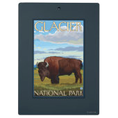 Bison-Szene - Glacier Nationalpark, M.Ü. Klemmbrett (Rückseite)