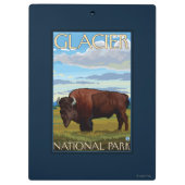 Bison-Szene - Glacier Nationalpark, M.Ü. Klemmbrett (Rückseite)