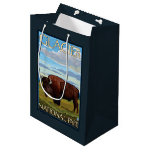 Bison-Szene - Glacier Nationalpark, M.Ü. Mittlere Geschenktüte