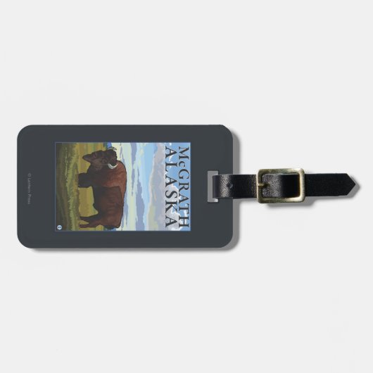 Bison-Szene - McGrath, Alaska Gepäckanhänger (Vorderseite horizontal)