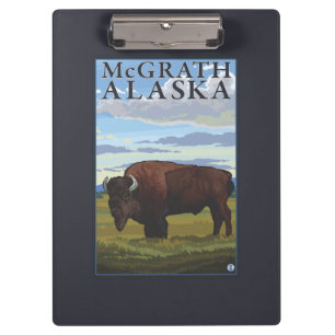 Bison-Szene - McGrath, Alaska Klemmbrett