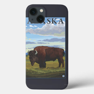 Bison-Szenen-Vintages Reise-Plakat Case-Mate iPhone Hülle