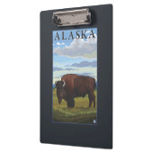 Bison-Szenen-Vintages Reise-Plakat Klemmbrett (Links)
