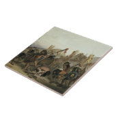 Bison-Tanz des Mandan amerikanischen Ureinwohners Fliese (Seite)