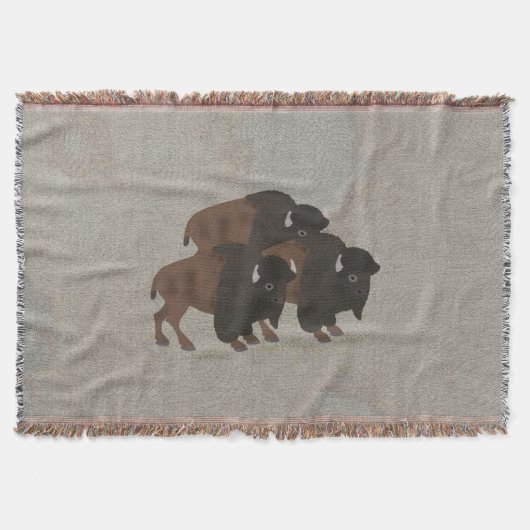 Bison Throw Blanket Decke (Vorderseite)
