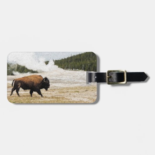 Bison und alt treu gepäckanhänger (Vorderseite horizontal)