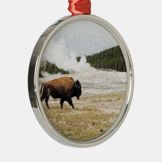 Bison und alt treu silbernes ornament (Rechts)