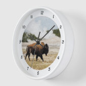 Bison und alte glatte Wall-Uhr Uhr (Winkel)