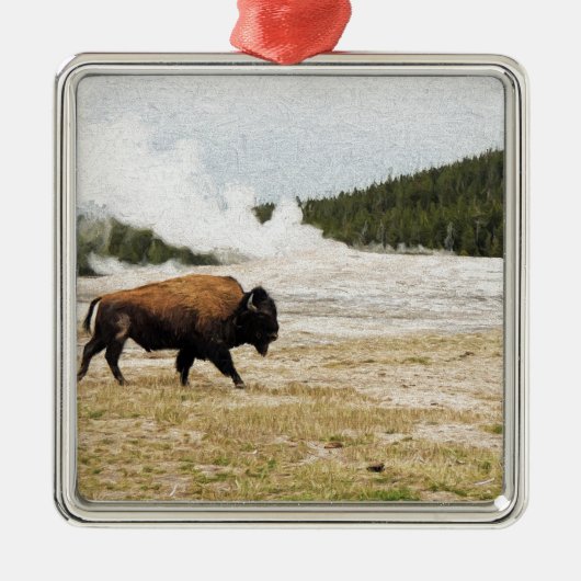 Bison und altes zuverlässiges ornament aus metall (Vorne)