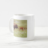 Bison und Kalb in Yellowstone Kaffeetasse (Vorderseite Links)