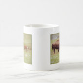 Bison und Kalb in Yellowstone Kaffeetasse (Mittel)