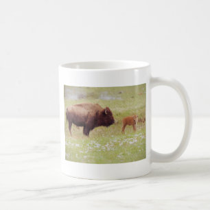 Bison und Kalb in Yellowstone Kaffeetasse