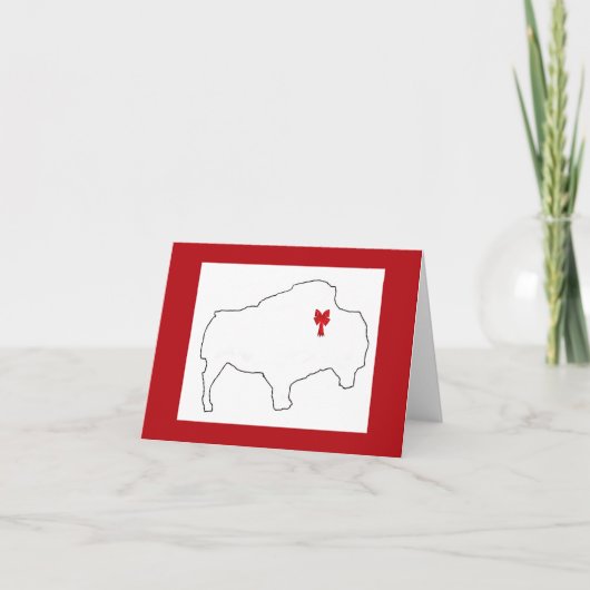 Bison und Schleife Feiertagskarte (Vorderseite)