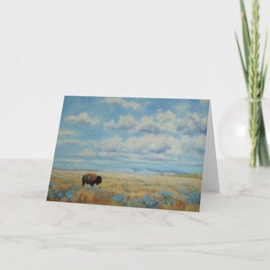 Bison Under a Big Sky Fine Art Jeder Anlass Karte (Vorderseite)