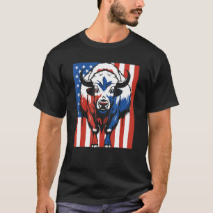 Bison uns Flagge Wildtiere amerikanisch  Tier Biso T-Shirt