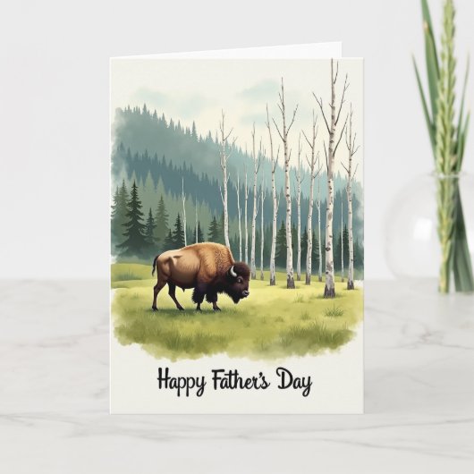 Bison Vatertag Wiese Karte (Vorderseite)