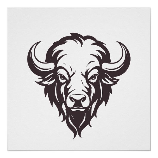 Bison Vector Art Animal Modern Urban City Grafik Poster (Vorderseite)