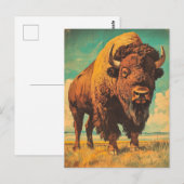 Bison Vintag Postkarte (Vorne/Hinten)