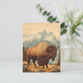 Bison Vintage Postkarte (Stehend Vorderseite)