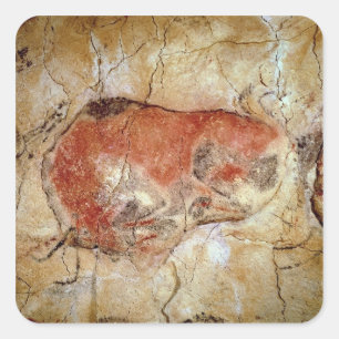 Bison von den Altamira Höhlen Quadratischer Aufkleber