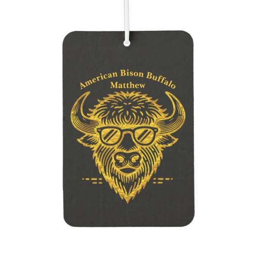 Bison Wearing Sonnenbrille mit Coolem Ausdruck Autolufterfrischer (Vorderseite)