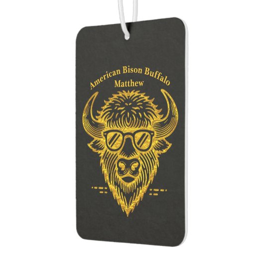 Bison Wearing Sonnenbrille mit Coolem Ausdruck Autolufterfrischer (Links)