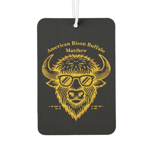 Bison Wearing Sonnenbrille mit Coolem Ausdruck Autolufterfrischer (Rückseite)
