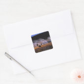 Bison Weideland im Obergeyser-Becken Quadratischer Aufkleber (Umschlag)