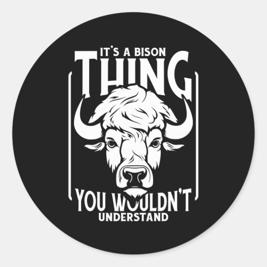 Bison Wildlife Animal Bison Runder Aufkleber (Vorderseite)