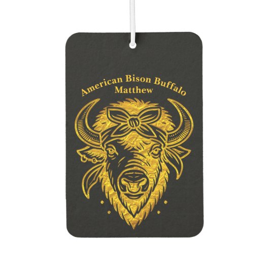 Bison with Bandana in Graphic Style Artwork Autolufterfrischer (Vorderseite)