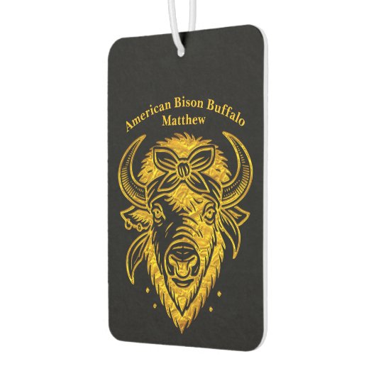 Bison with Bandana in Graphic Style Artwork Autolufterfrischer (Links)
