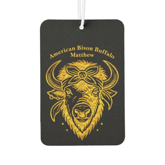 Bison with Bandana in Graphic Style Artwork Autolufterfrischer (Rückseite)