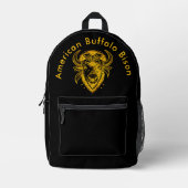 Bison with Bandana in Graphic Style Artwork Bedruckter Rucksack (Vorderseite)