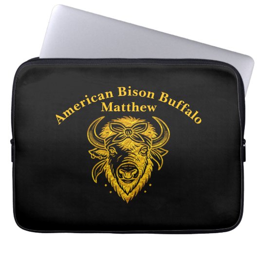 Bison with Bandana in Graphic Style Artwork Laptopschutzhülle (Vorderseite)