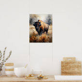 Bison Woodland Animal Art Print Poster (Küche)