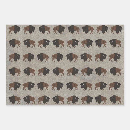 Bison Wrapping Paper Flat Sheet Set 3 Geschenkpapier Set (Vorderseite 2)