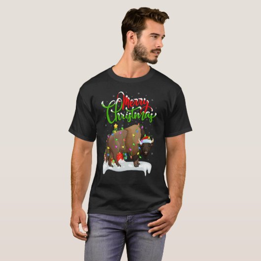 Bison   Xmas Decorations Santa Bison Christmas T-Shirt (Vorne ganz)