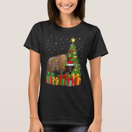 Bison Xmas Holiday Santa Bison Christmas Tree T-Shirt (Vorderseite)