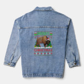 Bison Xmas Tree Lights Ugly Santa Bison Christma Jeansjacke (Rückseite)